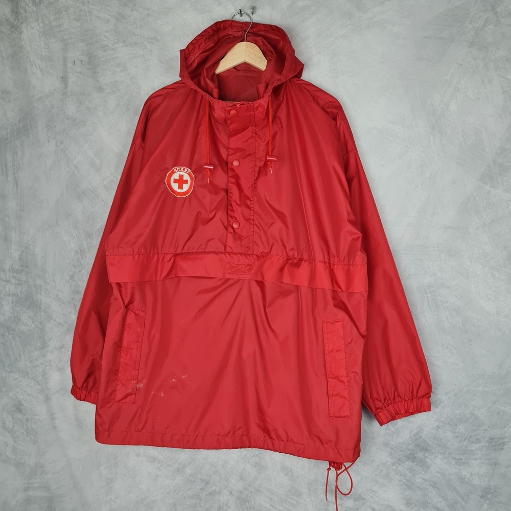Vintage J Crew Anorak Windbreaker Pullover Jacket Mens Large Lifeguard Oarsman
